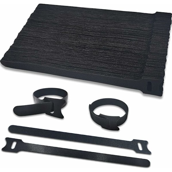 100 Velcro straps to organize and hold all cables, 12mm wide self-adhesive velcro straps for outdoor, tool room