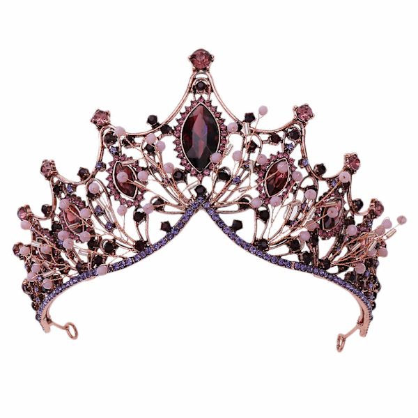 Barokki morsiamen kruunut ja tiarat Vintage Crystal Princess Queen Crown Baroque Rhinestone Panta Morsiamen Naisille Häät Prom Pageant
