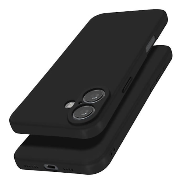 Cover til iPhone 16 Plus Silikon Mat Finish Blød Berøring Sort Black