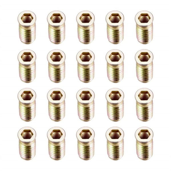 20 kpl Kierrettävät Insertti Mutterit Puukalusteisiin Ruuvattava Mutteri M8X30MM M8x30mm