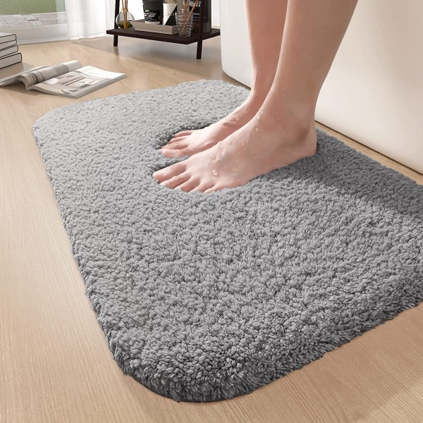 Badrumsmatta 40 x 60 cm, Absorberande Halkfri Badrumsmatta, Mjuk Duschmatta