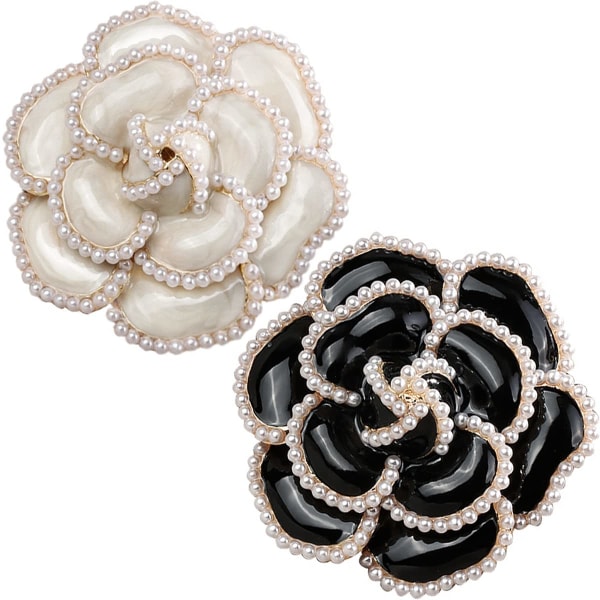 2 Pcs Flower Brooch Pin Petal Elegant Exquisite