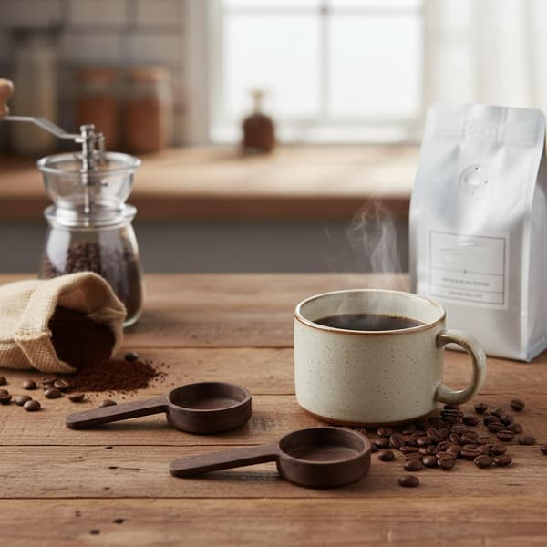 2 stykker trækaffemåleske til malet kaffe Multifunktionelle måleskeer til kaffe, te og urter Bærbar spiseske med retro