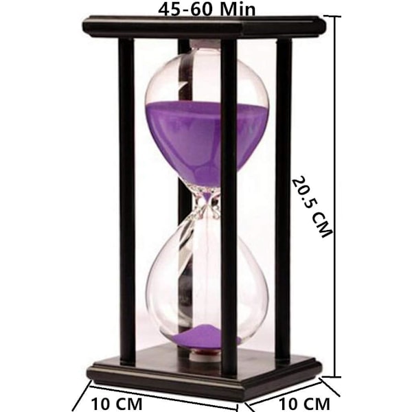 45 minutters timeglas ur 45 min hjem dekoration timeglas timer kontor ornament timeglas træramme timeglas timer sandglas køkken timer lilla 45 Minutes