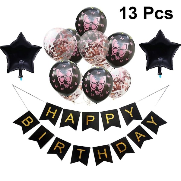 13st brevballonger Latexballonger Födelsedagskonfettiballonger Baby Shower Party Ballonger Party Ballonger Kit (M, Butterfly)