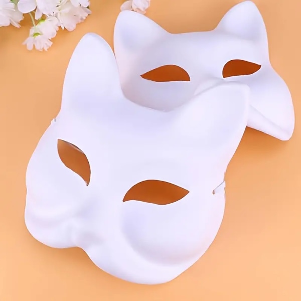DIY Masquerade 3-pack: Tomma, målbara djurmasker för fester, Halloween