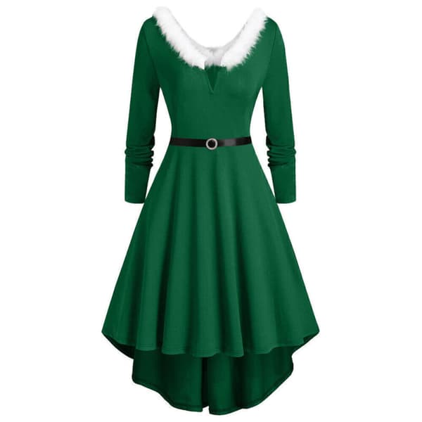 Fru Santa Claus Julekjole Julekostyme Damehette Green