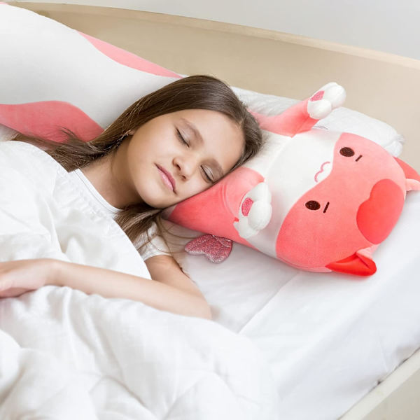 Plushie Sød Kat Sovende Knusels Pude Bløde Legetøj til Børn (Pink)