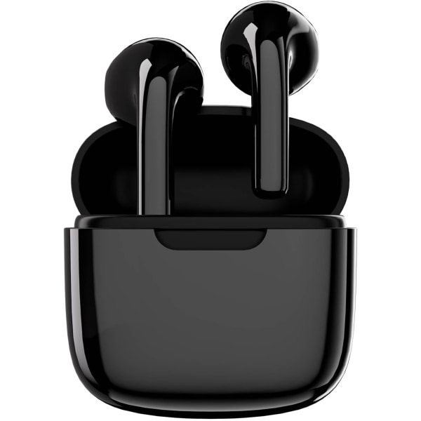 Mustat langattomat Bluetooth-kuulokkeet, 25 tunnin toistonaika, USB-C TWS, sisäänrakennettu melunvaimennus black