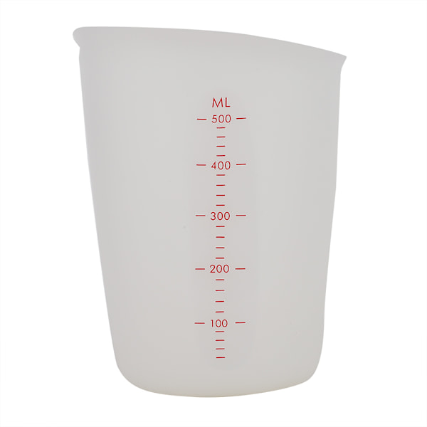 Transparent mjuk silikonmätkopp Visuell halvgenomskinlig mjölkkopp (500 ml)