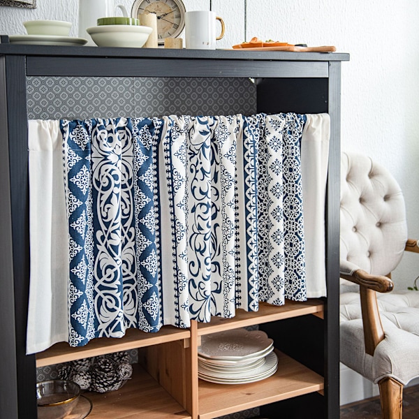 Boho Gardiner med Frynser, Korte Landlige Cafégardiner til Skabe og Døre L L 150*45