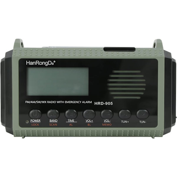 10000mAh NOAA Nødveiv Værradio, Håndsveiv, Batteridrevet, USB-lader, SOS-alarm