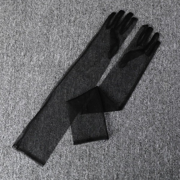 Pitkät läpinäkyvät käsineet Pitkät läpikuultavat käsineet HARMAA grey