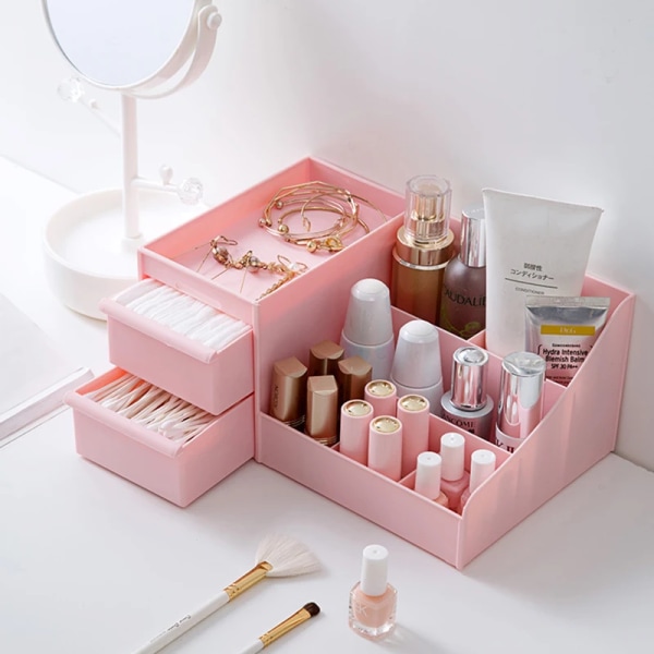 Home Container Cosmetics Case Office opbevaringsboks pink pink 28*4*17*13cm