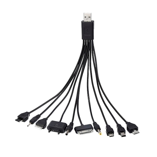 1 stk 10 i 1 Multifunktionel Oplader USB-kabler til Ipod Motorola Nokia Samsung Lg Sony Ericsson Forbrugerelektronik Datakabler