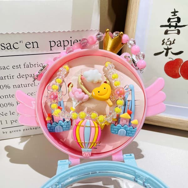 Nytt tecknat halsbandsset för barn, present till skolstarten, #5 Cute Pony Set [Includes Box]