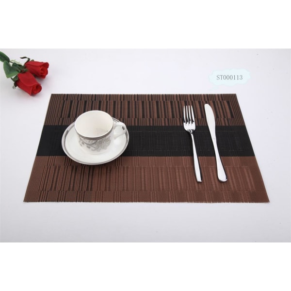 Bordstabletter, hållbara bordstabletter för matbord, tvättbara vävda vinylservetter för kök Set med 4 (brun)