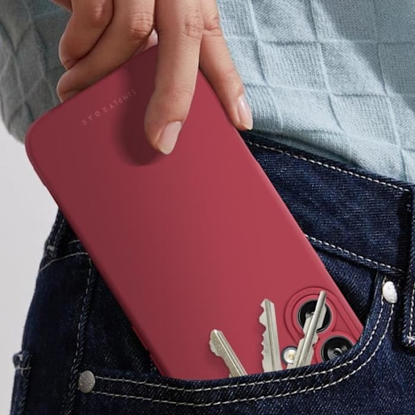 Fodral för iPhone 16 Plus Silikon Matt Mjuk Touch Skyddad Kamera Roar Burgundy RED