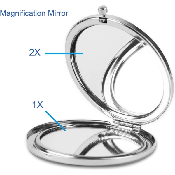 Sammenfoldelig Mini Pocket Dobbeltsidet Makeup Spejl