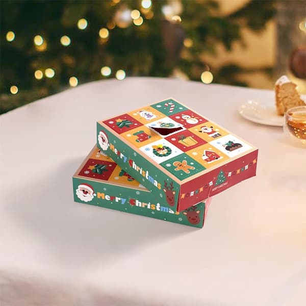 5 st/set Kreativa julklappsaskar 12-rutiga överraskningspresentaskar Julklappsaskar med finger-julaskar för presenter