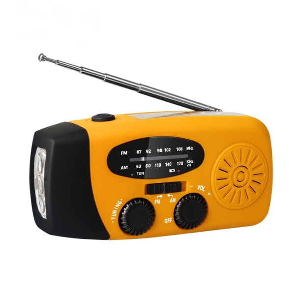 Mng Nødvendig Solar Håndsving AM/FM Dynamo Vejrradio LED Lommelygte Oplader
