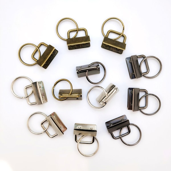 15 stk. Nøglering Hardware Metal DIY Rem Spænde Med Ring Nøglering Klip Armbånd Fastgørelse Taske Snor Håndlavet Håndværk Sølv Sort Bronze