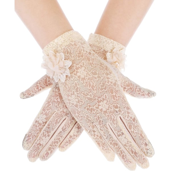 Lady Lace Floral Gloves Elegante korte blondehandsker Sommerhandsker