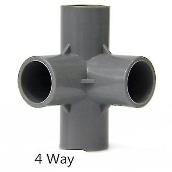 PVC Rörskarv Kopplingar 3 4 5 6 Vägs Slangdelare 20-50mm Trädgårdsbevattning Vattenrör Kopplingsadapter DIY Hyllskarv 25mm 25mm 4 Way2