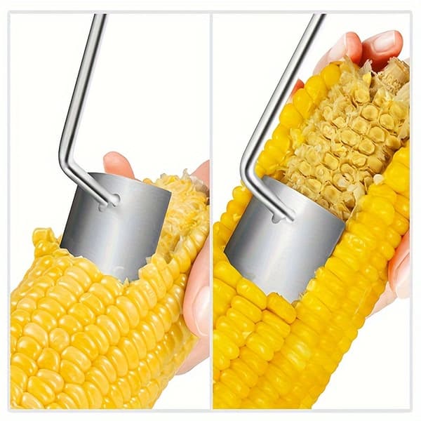 Majsskærer i rustfrit stål, ubesværet kernefjerner, høj effektivitet Corn Shovel + Corn Fork-2PCS