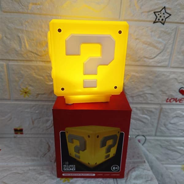 Sounding Mario Lamp, Rechargeable Question Mark Night Light, Square Lamp