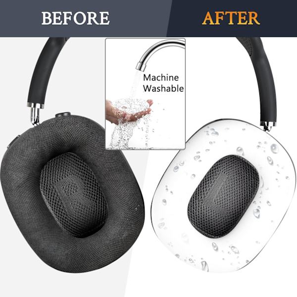 Suojaava kotelo AirPods Max -kuulokkeille, pääpanta suojakalvo + TPU suojakalvo + silikoniset korvatyynyt, hikoilunkestävät lisävarusteet (musta) black