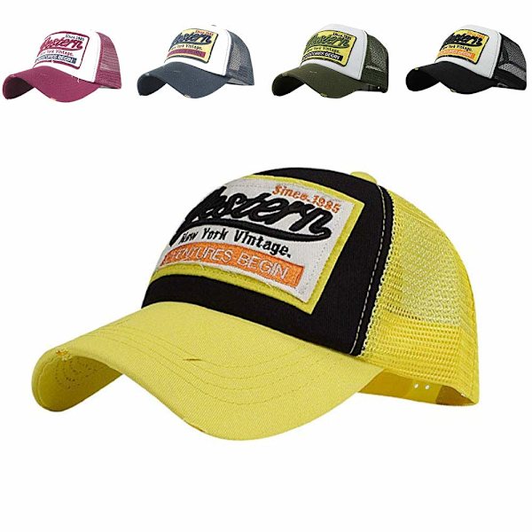 Cap Summer Half Mesh Hatter for Menn og Kvinner Brodert Baseball Cap Casual Hatter Hip Hop Trucker Caps Vasket Cap
