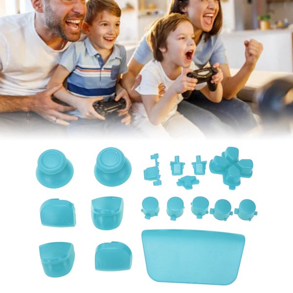 16 stk. Spilknap til PS5-controller, udskiftningsknapper til tommelfinger og aftrækker til PS5-controller Light Blue