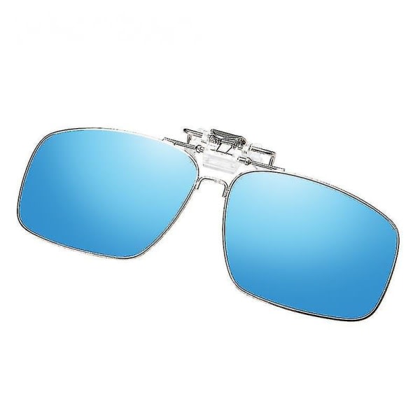 Polariseret Clip On Solbriller Flip Up linse uden kant til receptbriller-blå