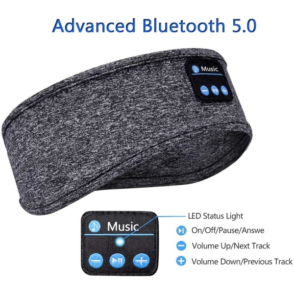 Trådløs øretelefon hovedbøjle støjreducerende, Bluetooth-søvnhovedtelefoner