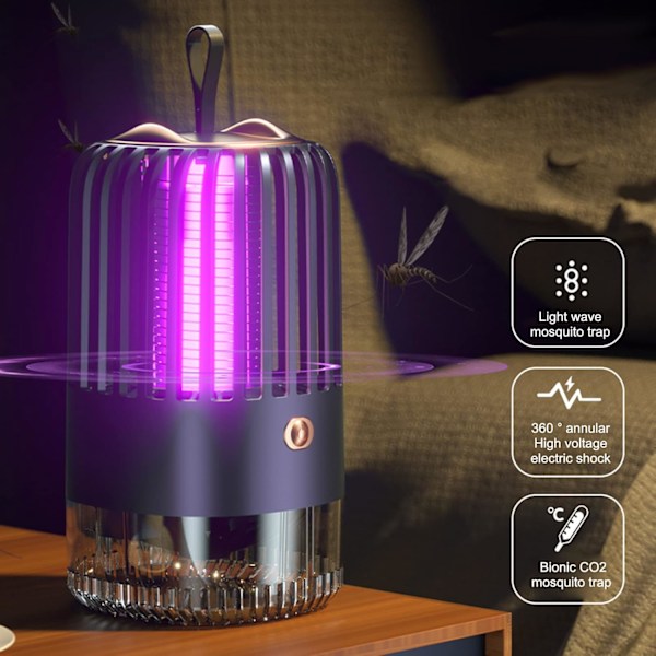 Lav støj lav stråling USB genopladelig hjem camping multifunktionel bærbar myggemorder [direkte stik] (grå) blue plug-in model