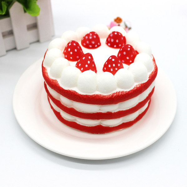 Slow Rebound Squishy Strawberry Birthday Cake Mallin puristuslelu
