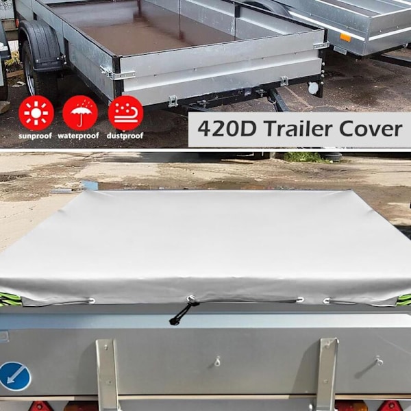Släpvagnspresenning - 208 x 114 x 13 cm - Dammtät - För 750 kg släpvagn - Grå