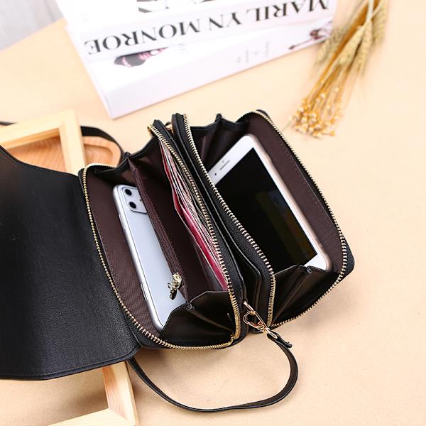 Läder Designer Axelväska Kvinnor Ny Solid Kvinnlig Messenger Liten Väska Dam Plånbok Handväska (Rosa)