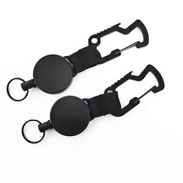 2pcs black retractable key ring, multifunctional heavy duty brand