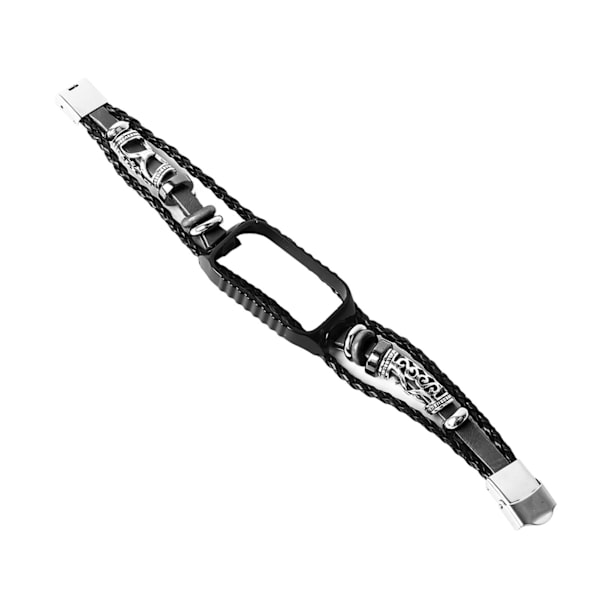 Retro Style Udskiftningsarmbånd Stilfuldt Læderarmbånd Udskiftningsarmbånd til Redmi 2 og Xiaomi Band 8 Active Sort [C]