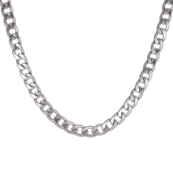 Modehalsband Män Clavicle Chain Mäns Kedja Tillbehör Titanstål Kubansk Länkkedja 8mm Width 60cm