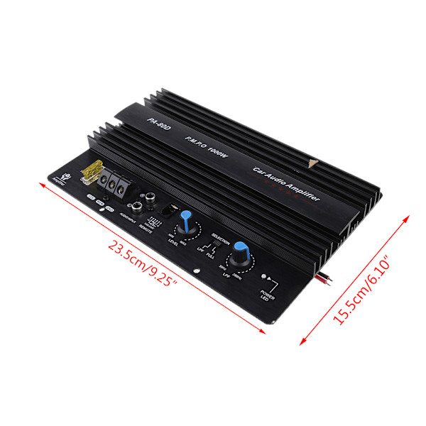 PA-80D 12V 1000W Mono Auton Stereo Teho Bassokaiutinvahvistin