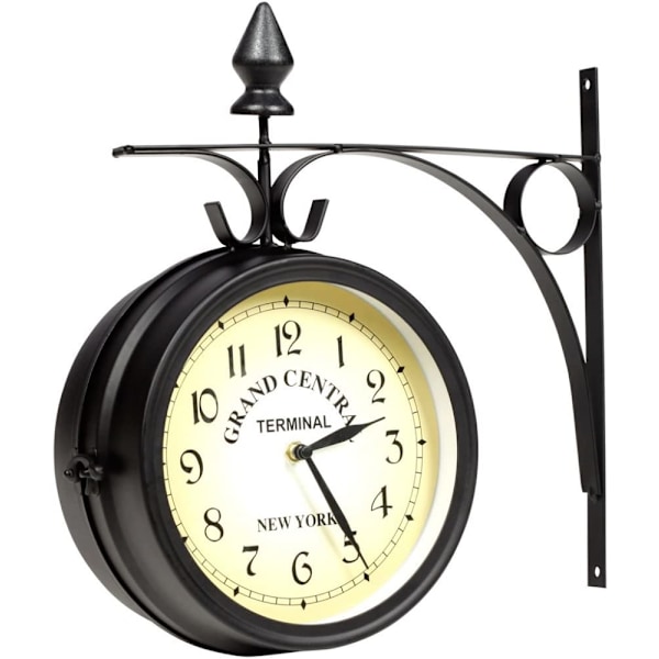 Wall Clock Wrought Iron Garden Clock Station Clock 2 Sided Handmade Grand Central Terminal New Yo