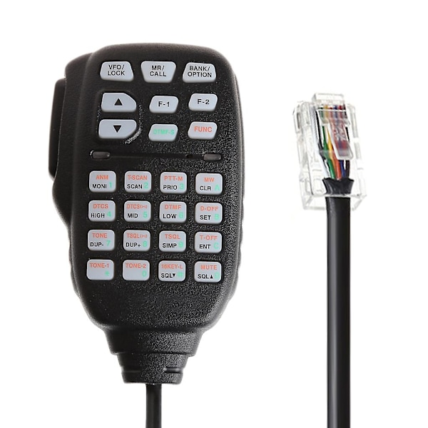 Portabel DTMF Modulär 8-Pin Fjärrhögtalarmikrofon Mic PTT HM-133V För ICOM Black