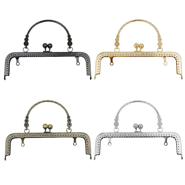 Håndtaske Ramme Kiss lock Håndtaske lås Ramme SØLV SILVER_xx silver silver