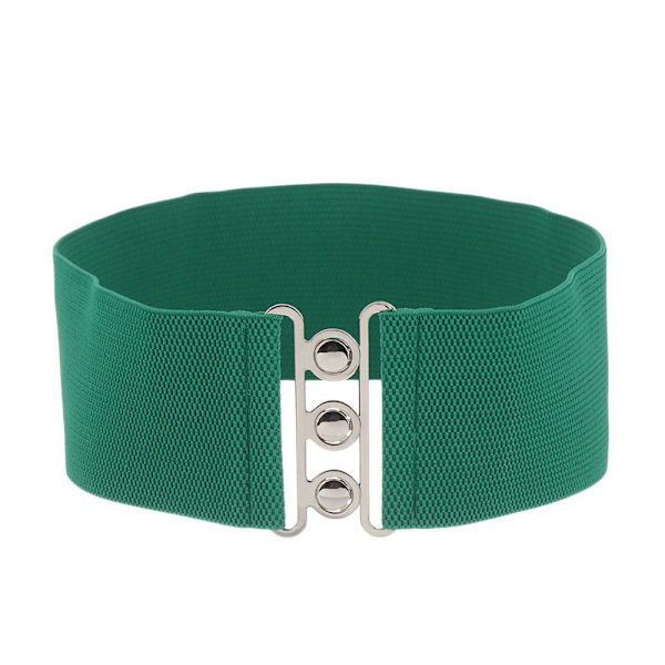 Bred elastisk bälte metallspänne midjeband GRÖN green