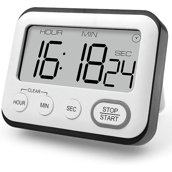 Kjøkken Timer Alarmklokke Multifunksjonell Digital Matlagingstimer Med Stor LCD-Skjerm Magnetisk Stoppklokke Timer Med Klokke Alarmklokke Magnet (FMY)