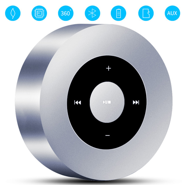 Bluetooth-högtalare med touch och vattentätt fodral, 8 timmars musik, kraftfullare kristallklart HD-ljud - Rymd Silver