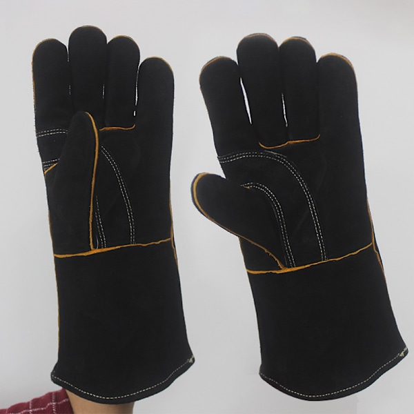 Ekstremt varme- og brandbestandige handsker, læder med Kevlar-syninger